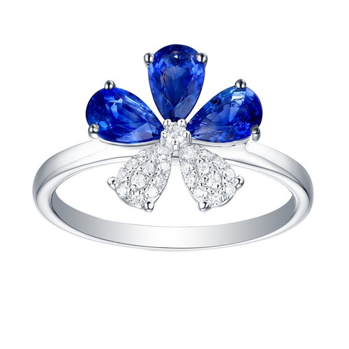 Anello grappolo floreale in - a,