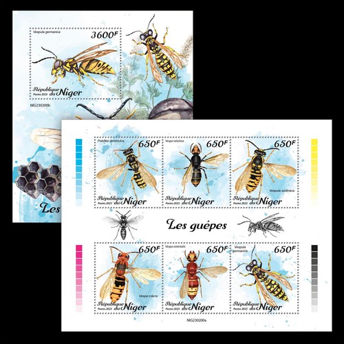 Francobolli vespe insetti mnh - francobolli,