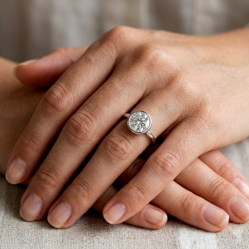Anello tondo con diamanti - , fine