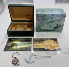 ORIGINALE Vintage Rolex Submariner Watch Box Libretto Ancoraggio SET COMPLETO Libretto PULITO