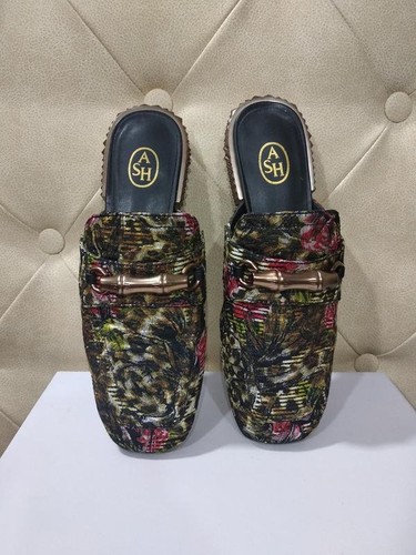 Mules cenere donna pelle verde