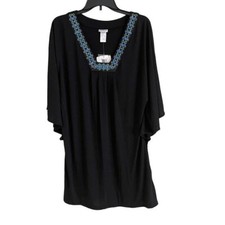 Dotti Women V-Neck Short Sleeve Top Tunic Size M