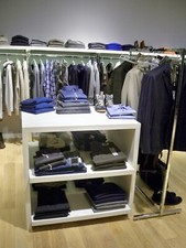 Banchi esposizione per negozio 100x80cm legno bianco venato