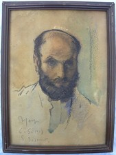 Aldo CARPI (Milano 1886-1973) Autoritratto con barba nera cm 30x21 anno 1927