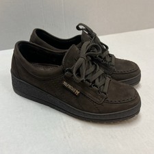 NUOVE scarpe sneakers Mephisto donna US 6,5 marrone scamosciato arcobaleno nuove senza scatola