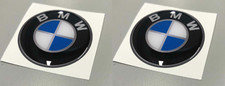 2 ADESIVI TONDI IN RESINA 3D LOGO COMPATIBILE PER BMW AUTO - MOTO DIAMETRO 38 mm