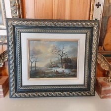 Quadro Antico anni 60 paesaggio Spagna Dipinto olio su tela di BEN cm 44x39