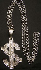 DOLLARO USA COLLANA CATENA CIONDOLO RAP HIP HOP STRASS