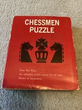 Raro puzzle scacchista, puzzle scacchi in legno completo