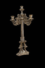 Candelabro fiamme argentato - candelabro,