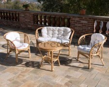 Salotto Rattan Naturale Da Esterno Giardino Vimini Salottino Set Salottino Baham