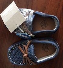 Scarpe ZARA baby in pelle blu Tg.18. Nuove Con Etichette.