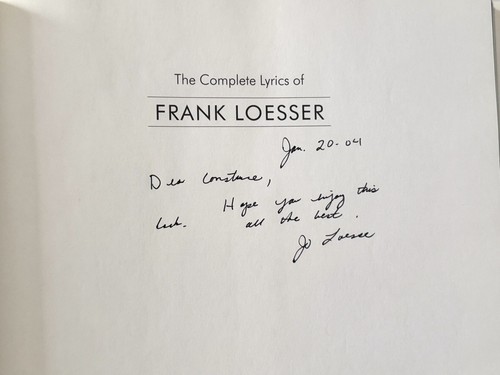 Loesser inscribed mrs - jo,