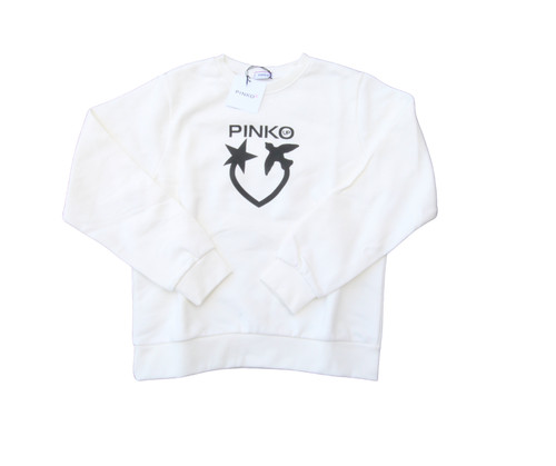 Felpa girocollo pinko - pinko, white