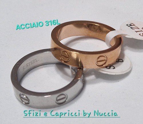 Anello fascia acciaio due - anello,