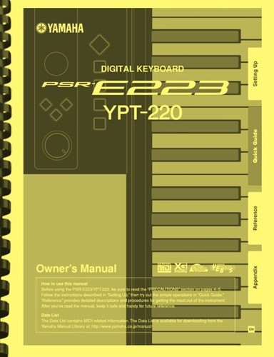 Yamaha psr e223 - yamaha, ypt-220