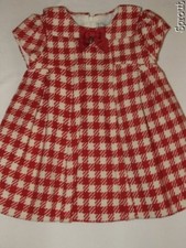 MAYORAL dress plaid houndstooth red 12 months wool blend EUC freshly
