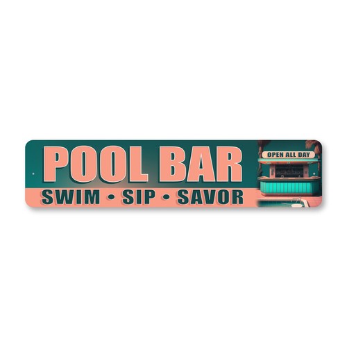 Insegna retrò pool bar nuoto