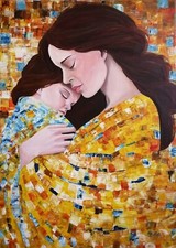 Maternità Quadro Moderno Dipinto A Mano  Su Tela 50x70 Cm Salerno