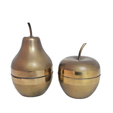 Scatole portagioie italiano metà secolo moderno TLM ottone mela e pera anni 70