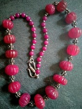 COLLANA RADICE DI RUBINO E ARGENTO 925. Come nuova