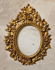 Cornice Ovale, legno intagliato Dorato, 1790, 53,5x42,5 Cm