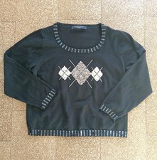 Maglia Marina Rinaldi sport taglie comode Large nera a maniche lunghe pailletts