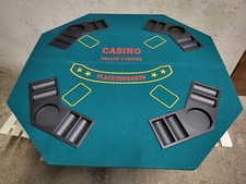 Tavolo da Poker/Blackjack  Pieghevole e portatile  4 Giocatori Ottagonale Verde