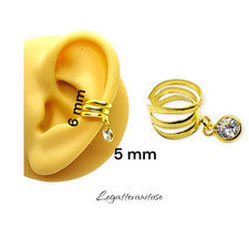 Ear Cuff Argento 925 . Polsini Lobo. Orecchini Senza Buco. 1 pezzo Pearcing 