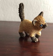 M.E.G. 1994 MEG Giocattolo PVC Gattino Gatto Figura Cucciolo In Tasca Gatto Siamese Occhio Blu