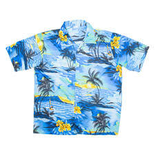 Camicia Hawaiana Da Uomo Blu A