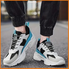 Scarpe da Uomo Bianche Sportive Sneakers in eco pelle Ginnastica Eleganti Alte