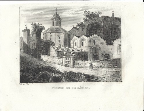 Stampa antica roma terme - antica,