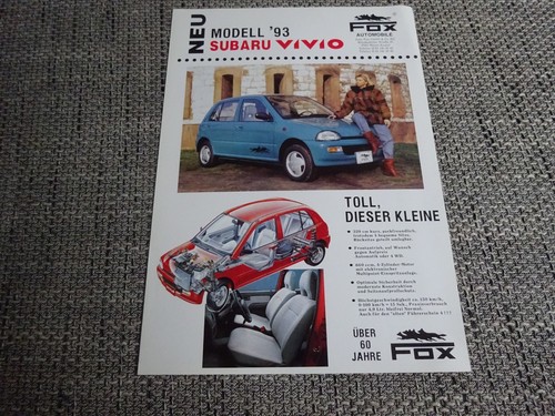 Subaru vivio prospetto foglio - subaru,