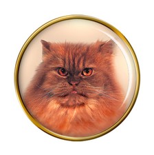 Red Tabby Persian Cat Lapel Pin Badge