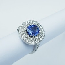 Anello in Oro 18kt con Zaffiro e Diamanti Certificati - Modello (Impact)