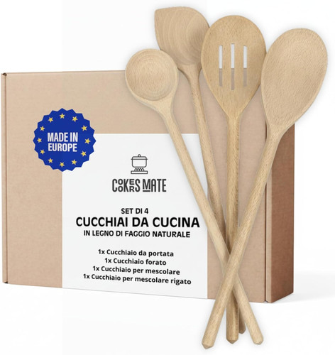 Set utensili cucina - 4, legno