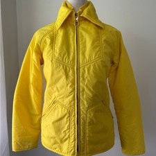 Giacca da sci vintage anni 80 Roffe giallo colletto full zip