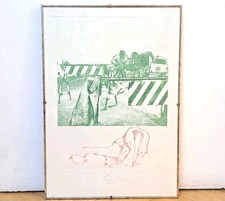 QUADRO-ARTISTA NUNZIO SOLENDO-LITOGRAFIA/SERIGRAFIA FIRMATA-ANNI 60'-VINTAGE