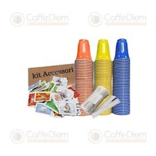 2 Kit Accessori Caffè :300 Bicchieri Plastica, 300 Palette, 300 Bustine Zucchero