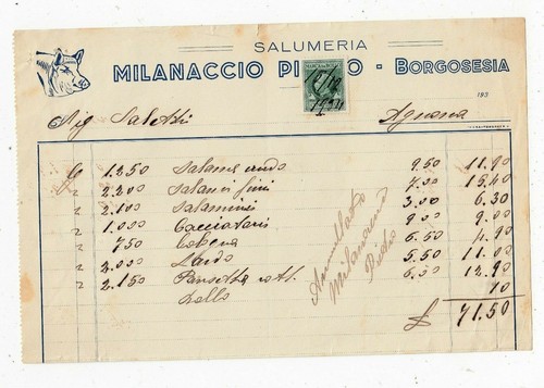 Fattura borgosesia salumeria - fattura,