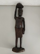 Statua di Legno Arte Africana Raffigurante una Donna