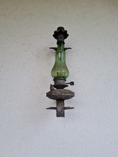 Grandi Lampade da esterno in ferro battuto e vetro verde Vintage