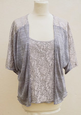 Canotta e cardigan Per Una beige pizzo elasticizzato taglia 14