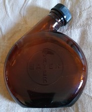 BAYER Bottiglietta flacone Farmaceutico vuoto Vetro Vintage, raro!!!