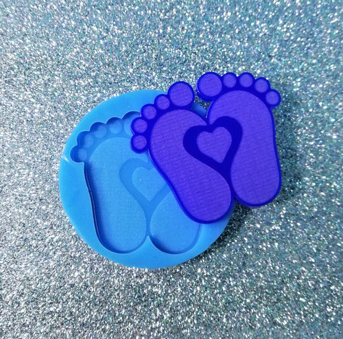 Stampo piedini bimbo con - stampo, cuore