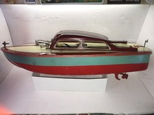 Barca a batteria vintage Japan Tin Big 15" Chris Craft testata motore funzionante