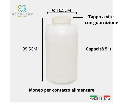 Fusto bocca larga litri - bocca, 5