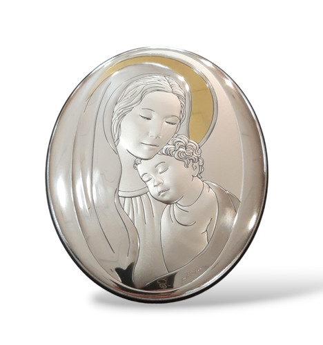 Icona ovale madonna con - ovale,
