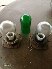 lampada applique industriale vintage originale ghisa vetro COPPIA 